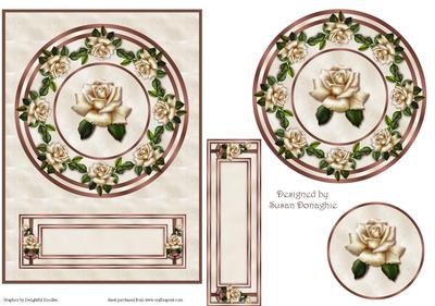 Antique Roses & Ivory Brocade