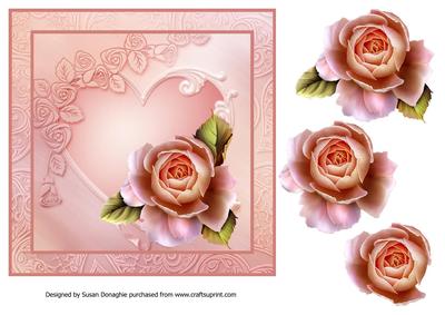 A Peach Rose with Love 7x7card Front