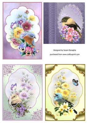 Flowers & Birds Toppers ~2