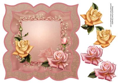 Rose Refletion 8x8 Card Front