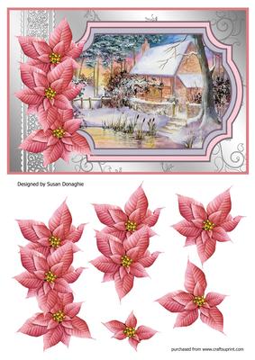 Winter Woodland Cottage & Poinsettias