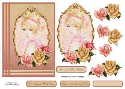 Art Deco Portrait with Roses
