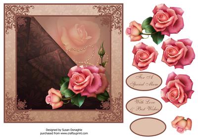 Dewdrops on Roses 7x7 Card