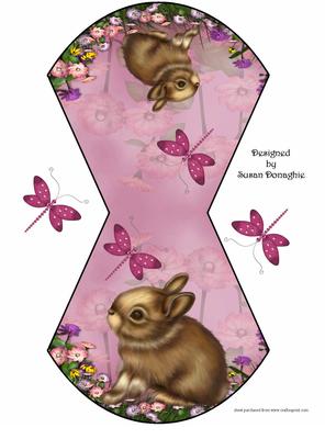 Easter Bunny & Dragonfly Rocker Card