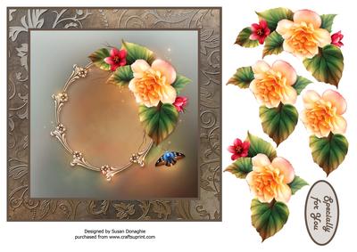 Beautiful Begonias 7x7 Card Front