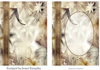Abstract Lilies & Ribbon Card Fronts