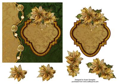 Golden Christmas Poinsettias