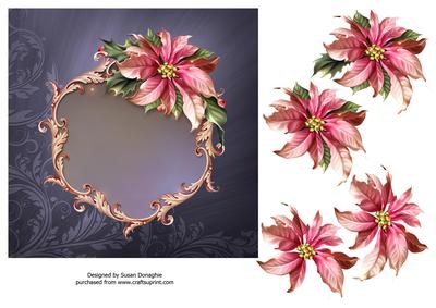 Pink Poinsettia 7x7 Card Front