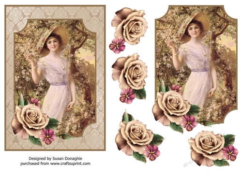 Vintage Lady with Blossom