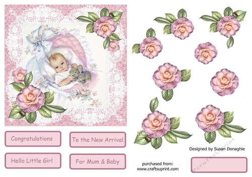 Baby with Camellias & Roses