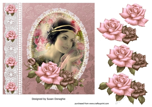Vintage Lady Portrait Lace & Pearls