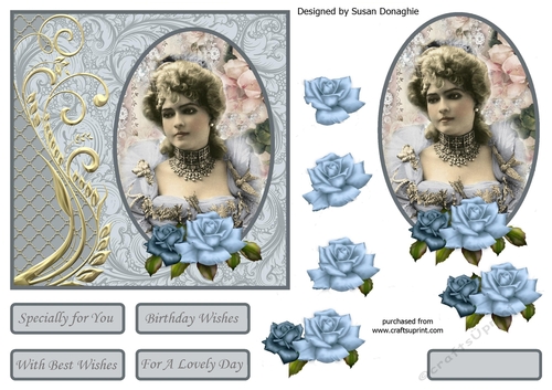 Vintage Lady Portrait Filigree Finesse