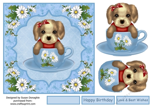 Puppy in a Cupsie Daisy