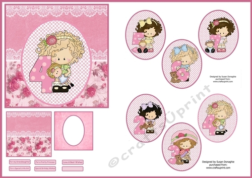 Little Girl Age Card Mini Kit