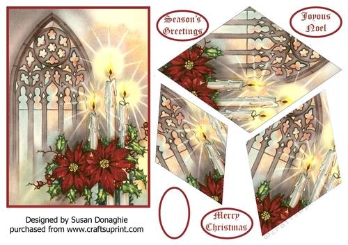Candles & Poinsettias Diamond Pyramage
