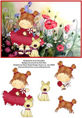 Country Pals Among the Poppies