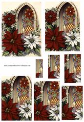 Poinsettias & Church Window