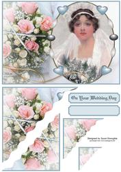 Beautiful Bride's Wedding Day Wavy Corner Stacker