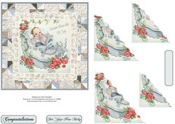 Sweet Bundle of Joy - Baby Boy Wavy Corner Stacker