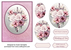 Sympathy Floral Cross 02