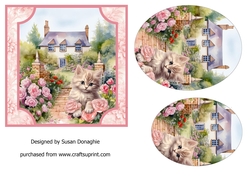 Kitten in the Cottage Rose Garden