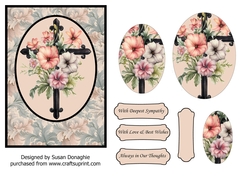 Sympathy Floral Cross 03