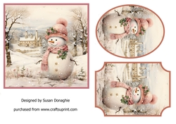 Pink Snowman #2 Toppers