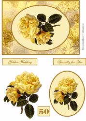 Golden Roses Anniversary Toppers