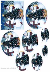 Snowmen with Christmas Tree