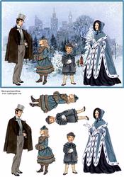 Victorian Family Winter Scene