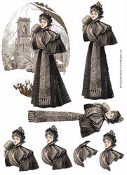 Victoriana Fashions in Sepia #6