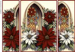 Church Window & Poinsettias Gatefold