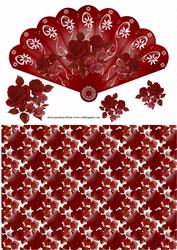 Rose Patterned Fan #4