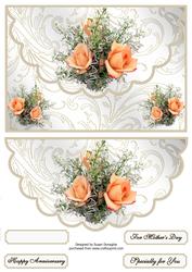 Gilded Flourish Roses Mock Envelope