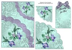 Satin & Flowers Scalloped Pocket Card