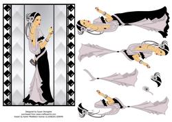 Art Deco Lady #4 Paint It Black