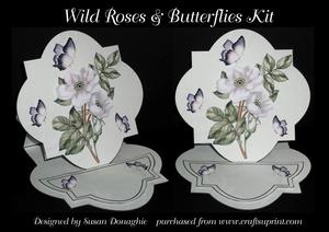 Wild Roses & Butterflies Easel Card Kit