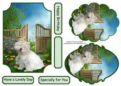 Westie in the Garden