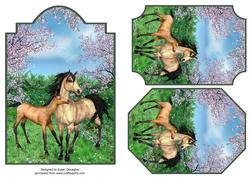 Mare & Foal in a Spring Meadow
