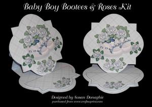 Baby Boy Bootees & Roses Kit