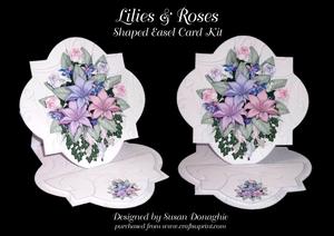 Lilies & Roses Shaped Easel Card Kit