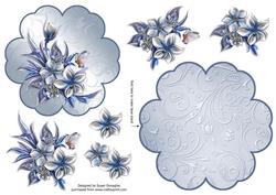 Frosted Floral Petal Stand Card