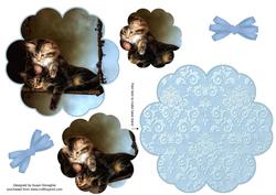 Kittens #1 Petal Stand Card