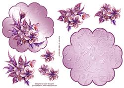 Frosted Floral #3 Petal Stand Card