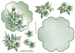 Frosted Floral #4 Petal Stand Card