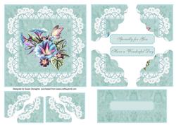 Morning Glory Lace & Pearls Scalloped Corner Stacker