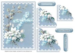 Sympathy Cross Scalloped Corner Stacker