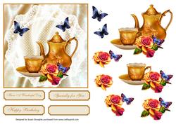 Tea Time Rose 5x5 Card Front