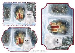 Christmas Kitten at the Window Plaques