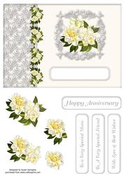 Gardenias & Elegant Scrolls